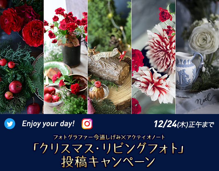 Enjoy Your Day フォトグラファー今道しげみ アクティオノート クリスマス リビングフォト 投稿キャンペーン 12 24 木 まで開催中 Aktio Note アクティオノート 創造する人のためのノート